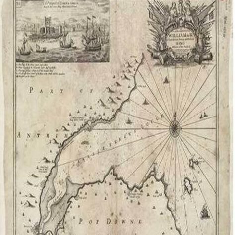 After supporting King William III in his claim to the throne against James II in 1688, Shovell escorted King William to Carrickfergus in Ireland for the final conflict against James, the Battle of the Boyne. After supporting King William III in his claim to the throne against James II in 1688, Shovell escorted King William to Carrickfergus in Ireland for the final conflict against James, the Battle of the Boyne. | Carrek Fergus by Greenville Collins, RMG Repro ID F0237.
