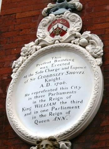 In 1695, Shovell was named the naval MP for Rochester. His coat of arms can be seen today on a plaque outside the Rochester Guildhall. Plaque Commemorating Sir Cloudesley Shovell outside Rochester Guild Hall In 1695, Shovell was named the naval MP for Rochester. His coat of arms can be seen today on a plaque outside the Rochester Guildhall. Plaque Commemorating Sir Cloudesley Shovell outside Rochester Guild Hall | Photo courtesy of Peter Daniel.