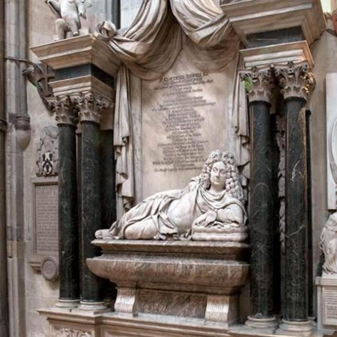After Shovell’s death, Queen Anne funded a massive memorial for him in Westminster Abbey. After Shovell’s death, Queen Anne funded a massive memorial for him in Westminster Abbey. | The Memorial of Admiral Sir Cloudesley Shovell, photo courtesy of Westminster Abbey Muniment Archive.