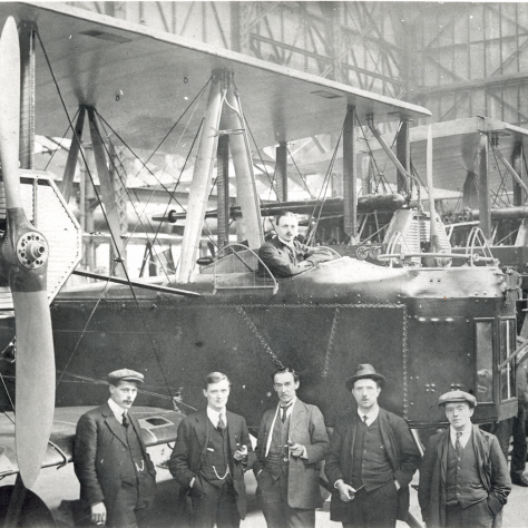 Vickers Crayford aviation workers posing in front of a completed Vimy | Bexley Local Studies and Archives