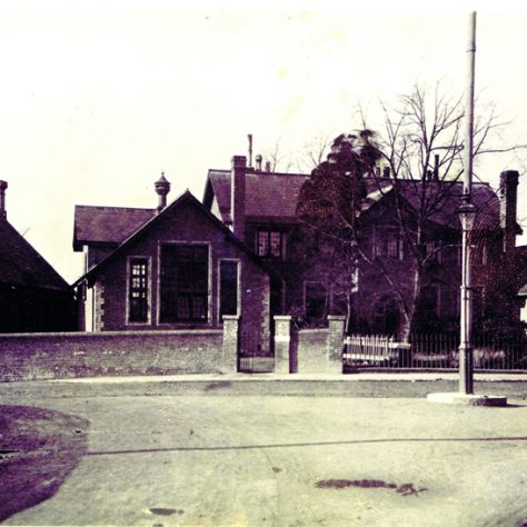 Crayford_National_School_for_Girls_and_Infants_c1920 Crayford National School for Girls and Infants, c. 1920. A school building is centre of the picture, behind the road.