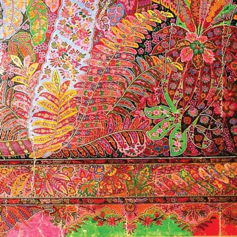 The Gold Medal winning barege shawl design. Printed on wool, the design used 550 impressions to complete. | Image courtesy of G. P. and J. Baker Ltd.