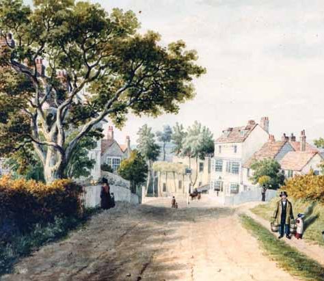 Hubbard_One-Bell The One Bell from Old Road. | Watercolour by William Hubbard, c.1845.