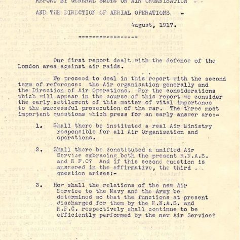 Following the July 7th 1917 Gotha raid Jan Smuts' report recommended the founding of the RAF | RAF Museum