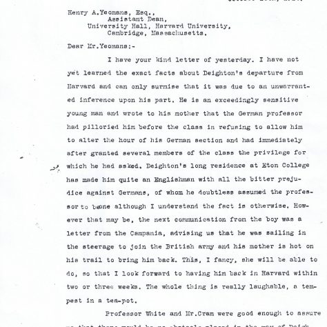 Letter from Henry Simpson Letter from Henry Simpson to Harvard University enquiring as to his son's disappearance from college | Harvard University
