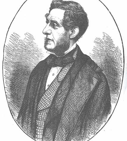 The Earl of Shaftesbury. A line drawing of a bearded man.
