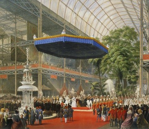 Panel-2---Queen-Victoria-opens-the-Great-Exhibition Queen Victoria opens the Great Exhibition in the Crystal Palace in Hyde Park, London, in 1851.