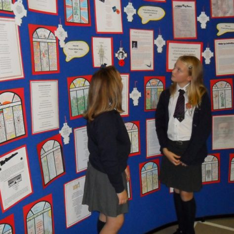 SAM_0191 St Paulinus pupils 'Wall of Work' showcasing the contribute made by Year 6 pupils of St Paulinus School to the William White project. The work was exhibited at the project and event at St Paulinus Church Hall on Friday 11th November
