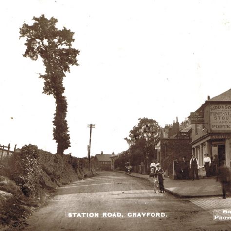 StationRoadCrayford1910 Station Road, Crayford, 1910. To the right is a general stores. A lady with push chair is in foreground.