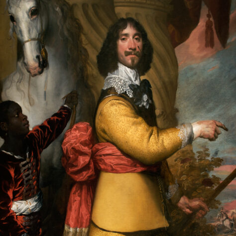 John1stLordByron by william Dobson The First Lord Byron by William Dobson. Byron a Royalist cavalryman is shown wearing a buff coat and royalist sash. Behind him his black groom offers him the reins of his Barbary (African) stallion. | Tabley House