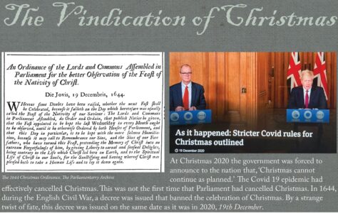 The Vindication of Christmas Exhibition Panel 1